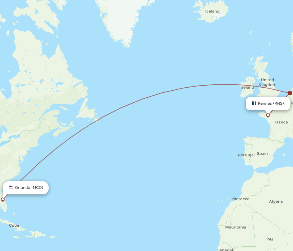 MCO-RNS flight routes