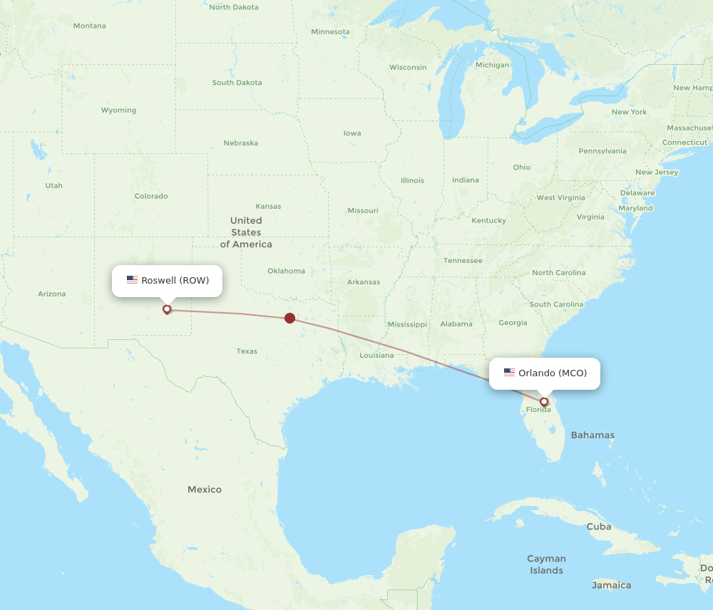 MCO-ROW flight routes