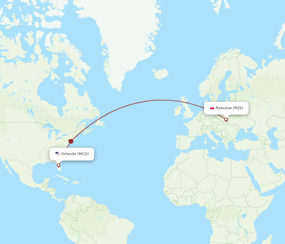 MCO-RZE flight routes