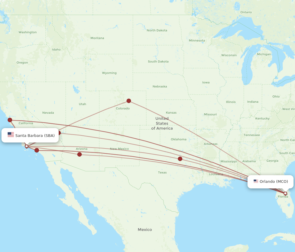 MCO-SBA flight routes
