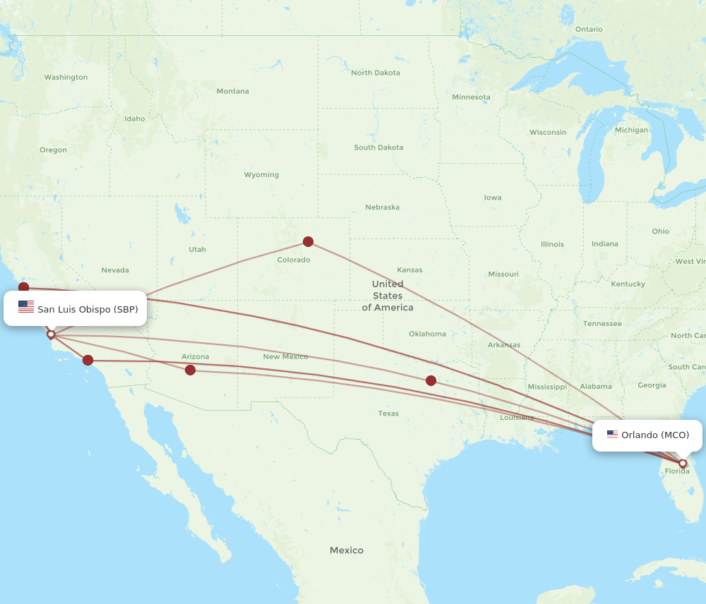MCO-SBP flight routes