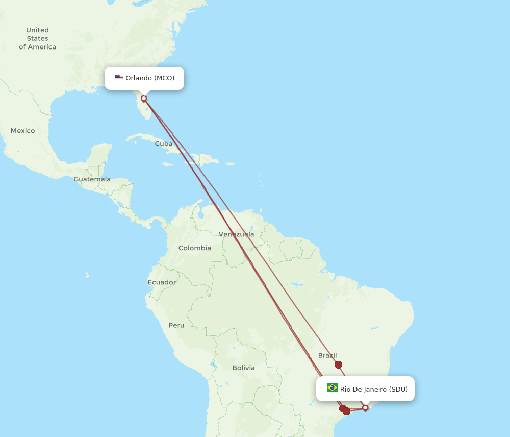 MCO-SDU flight routes