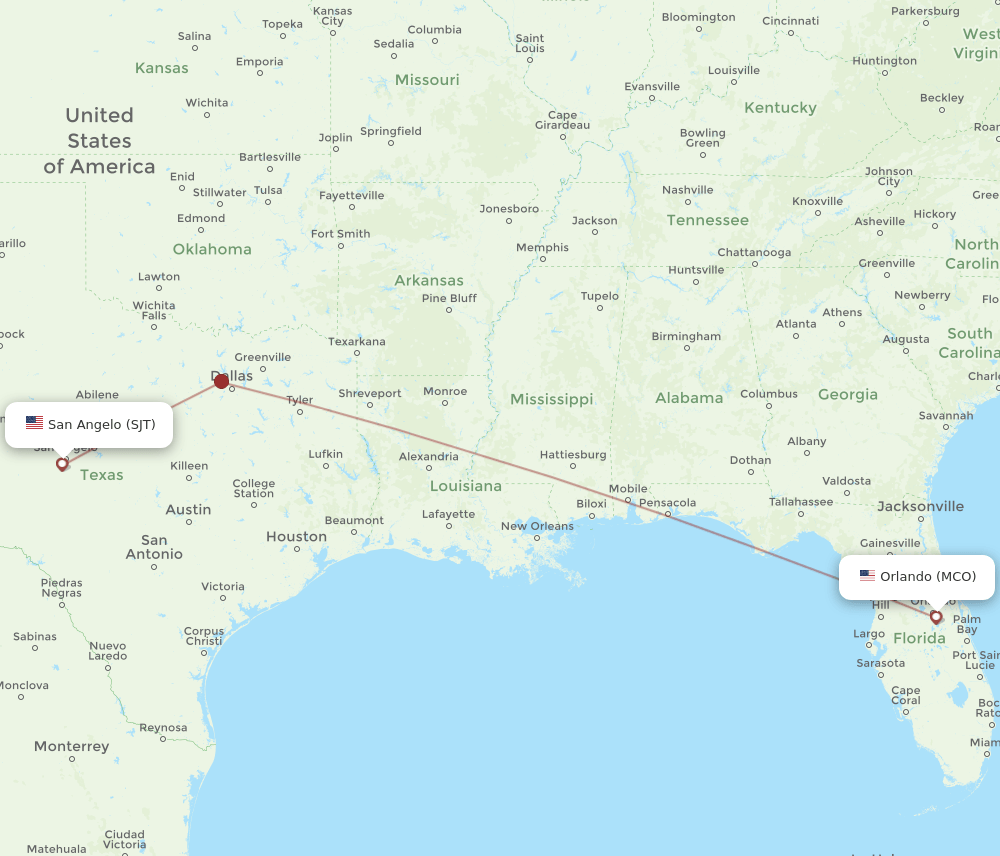 MCO-SJT flight routes