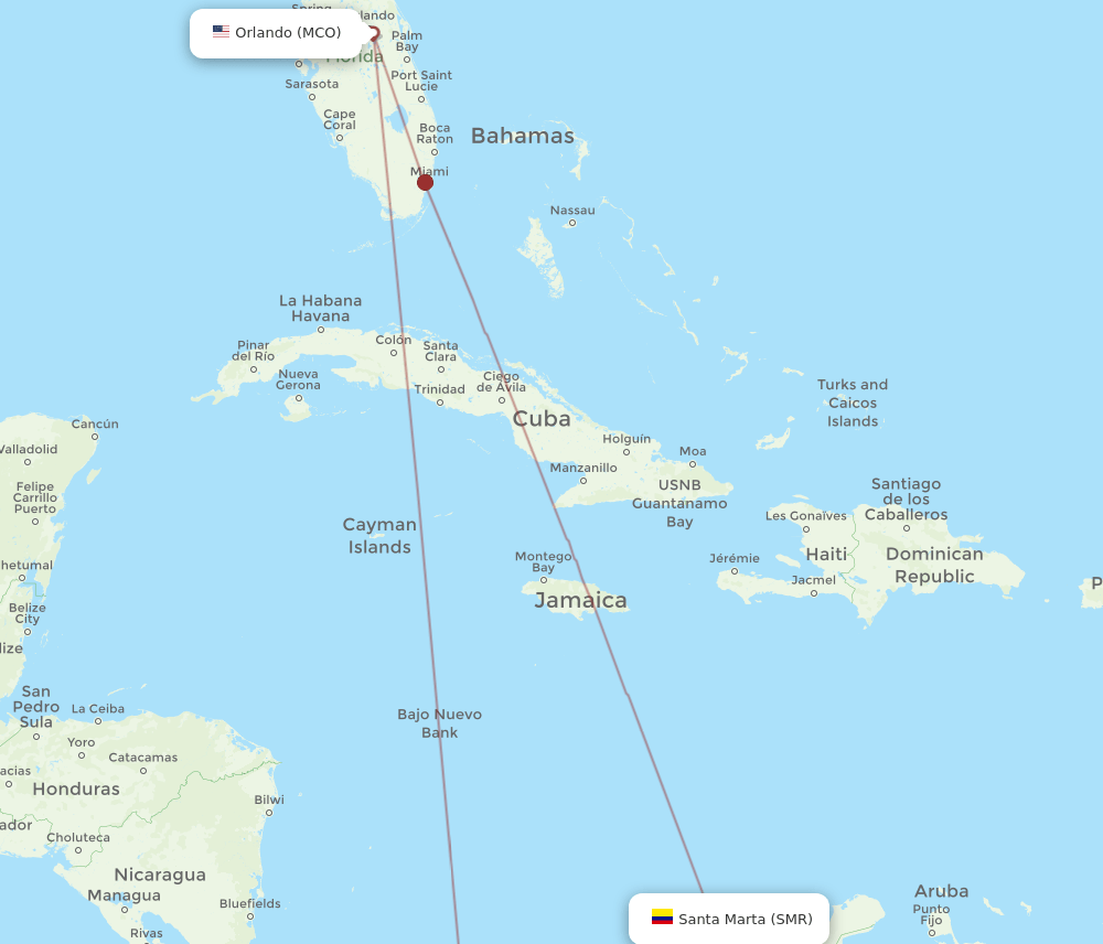 MCO-SMR flight routes