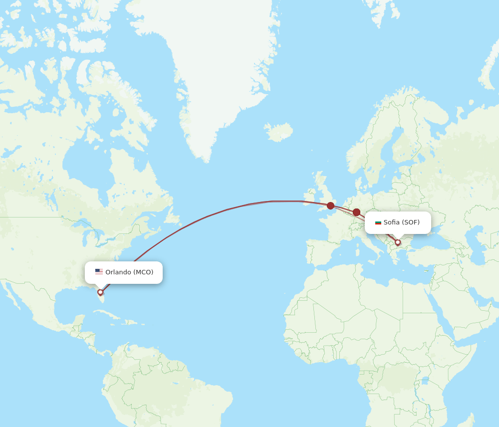 MCO-SOF flight routes