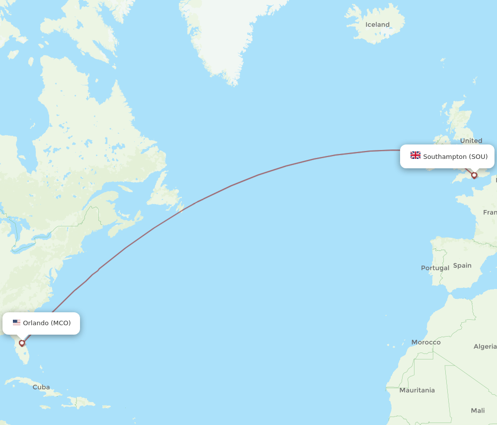 MCO-SOU flight routes