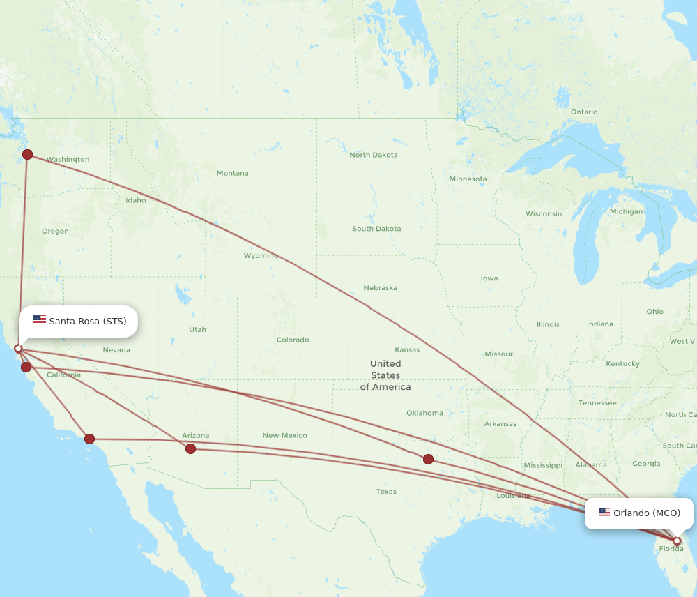 MCO-STS flight routes