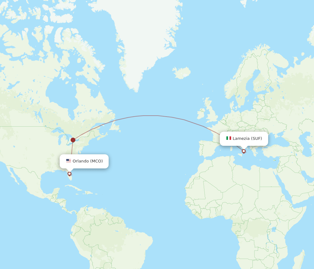MCO-SUF flight routes