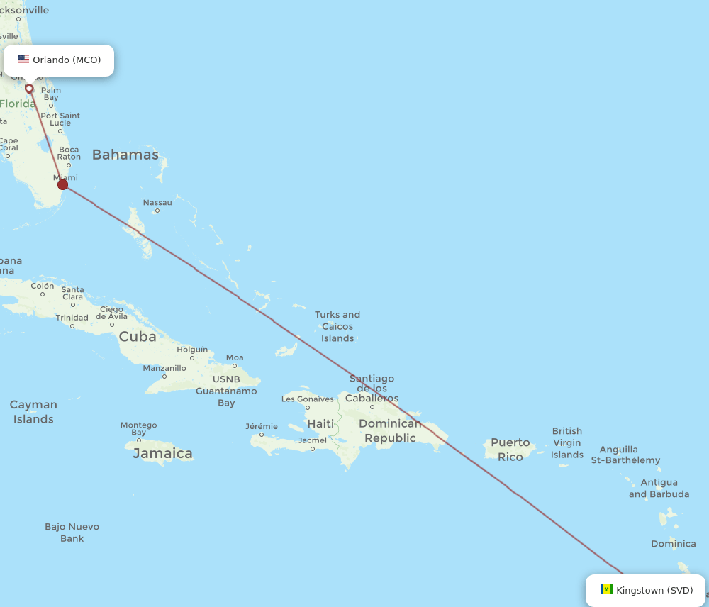 MCO-SVD flight routes
