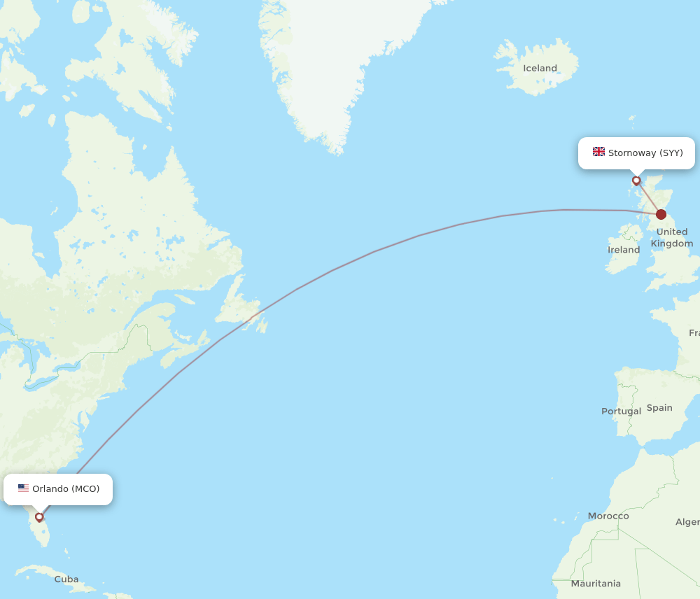 MCO-SYY flight routes