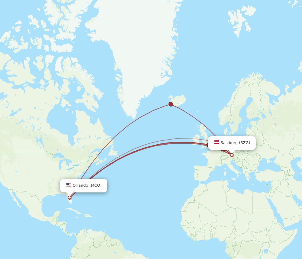 MCO-SZG flight routes