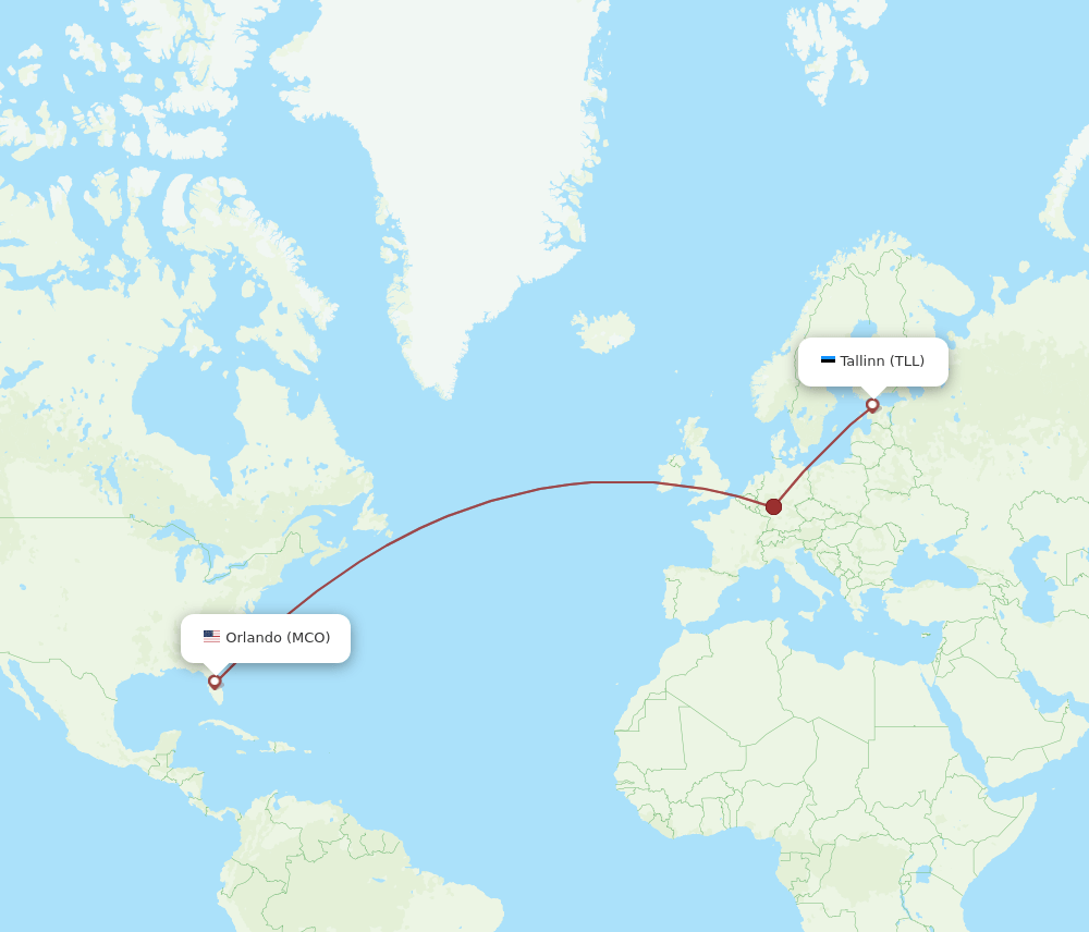 MCO-TLL flight routes
