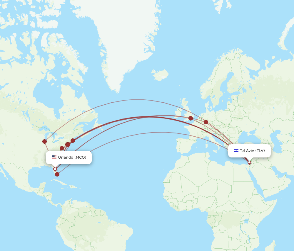 MCO-TLV flight routes