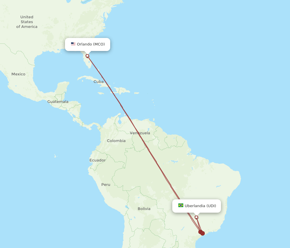 MCO-UDI flight routes