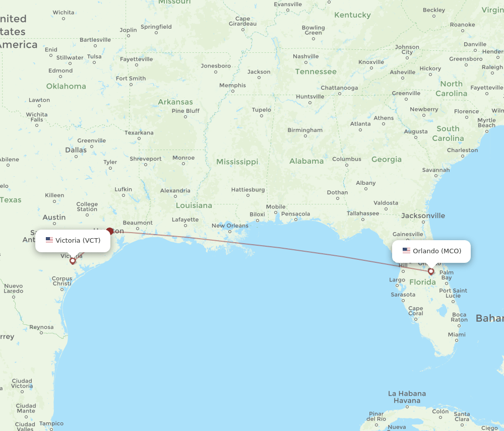 MCO-VCT flight routes