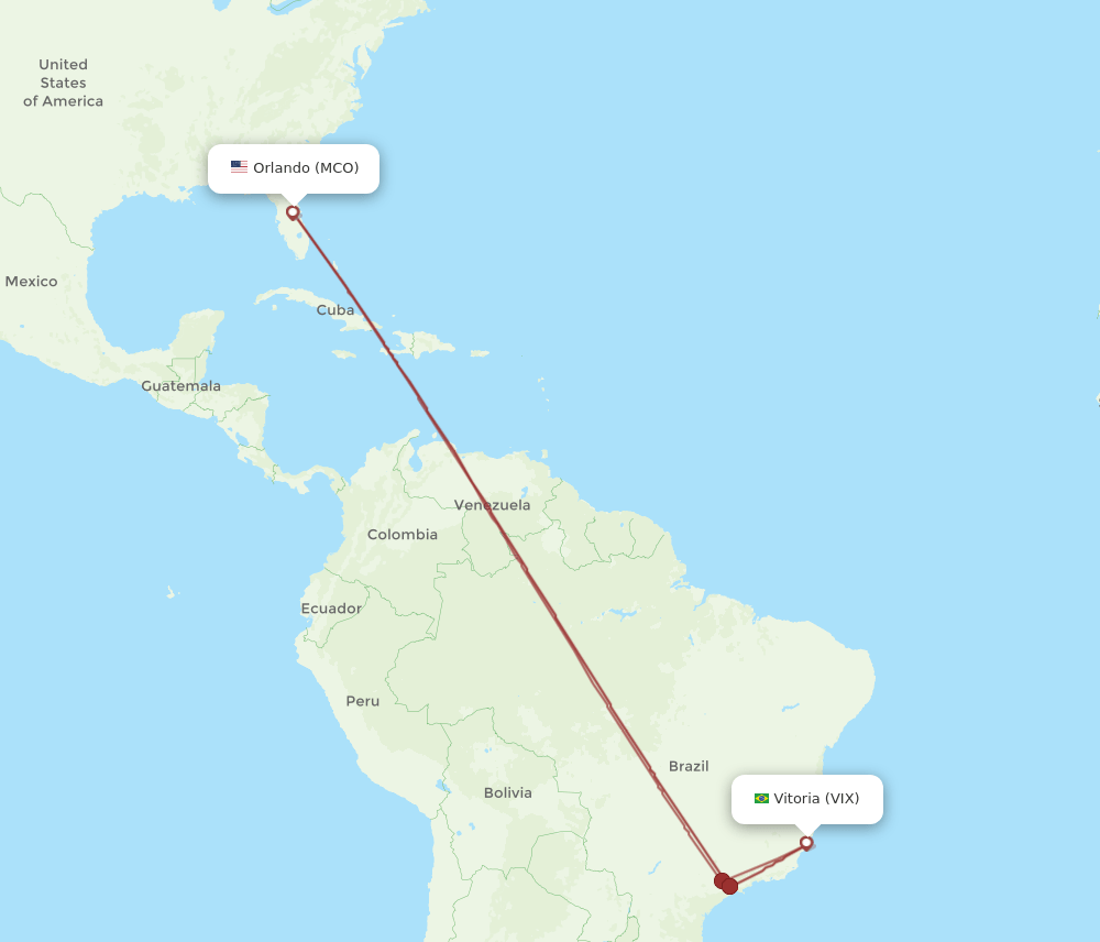 MCO-VIX flight routes