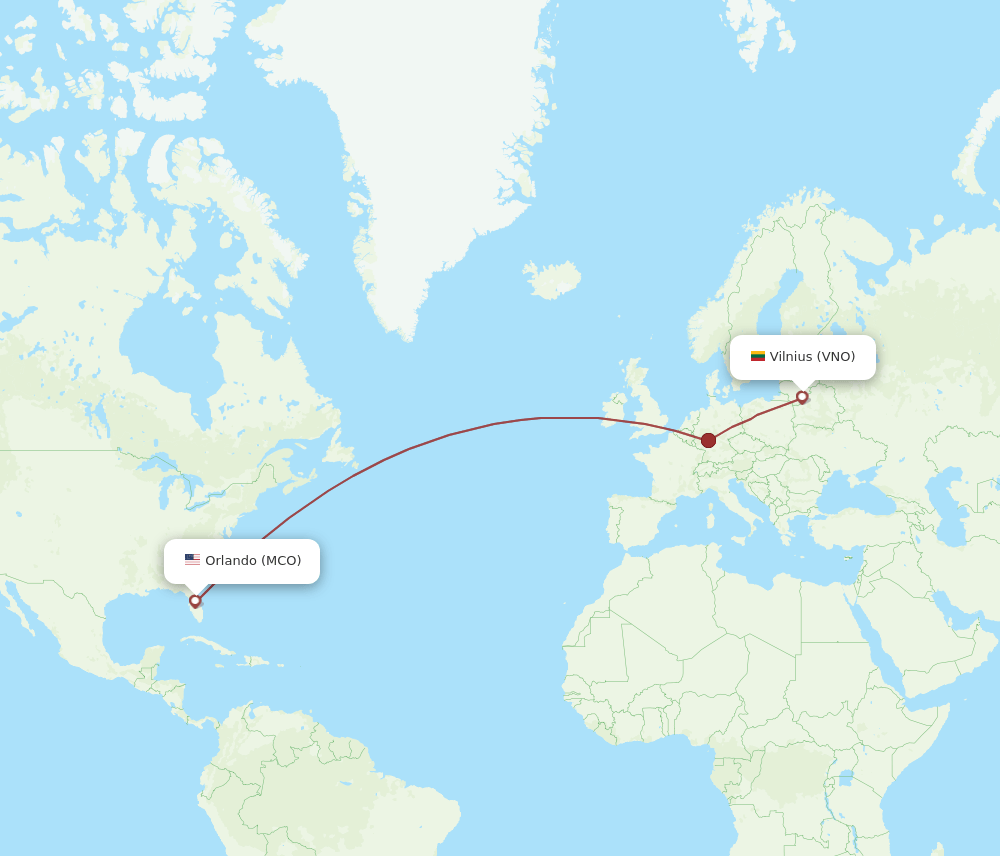 MCO-VNO flight routes