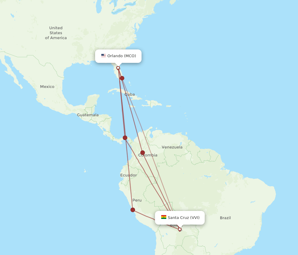 MCO-VVI flight routes
