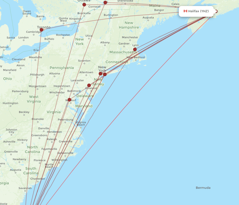 MCO-YHZ flight routes