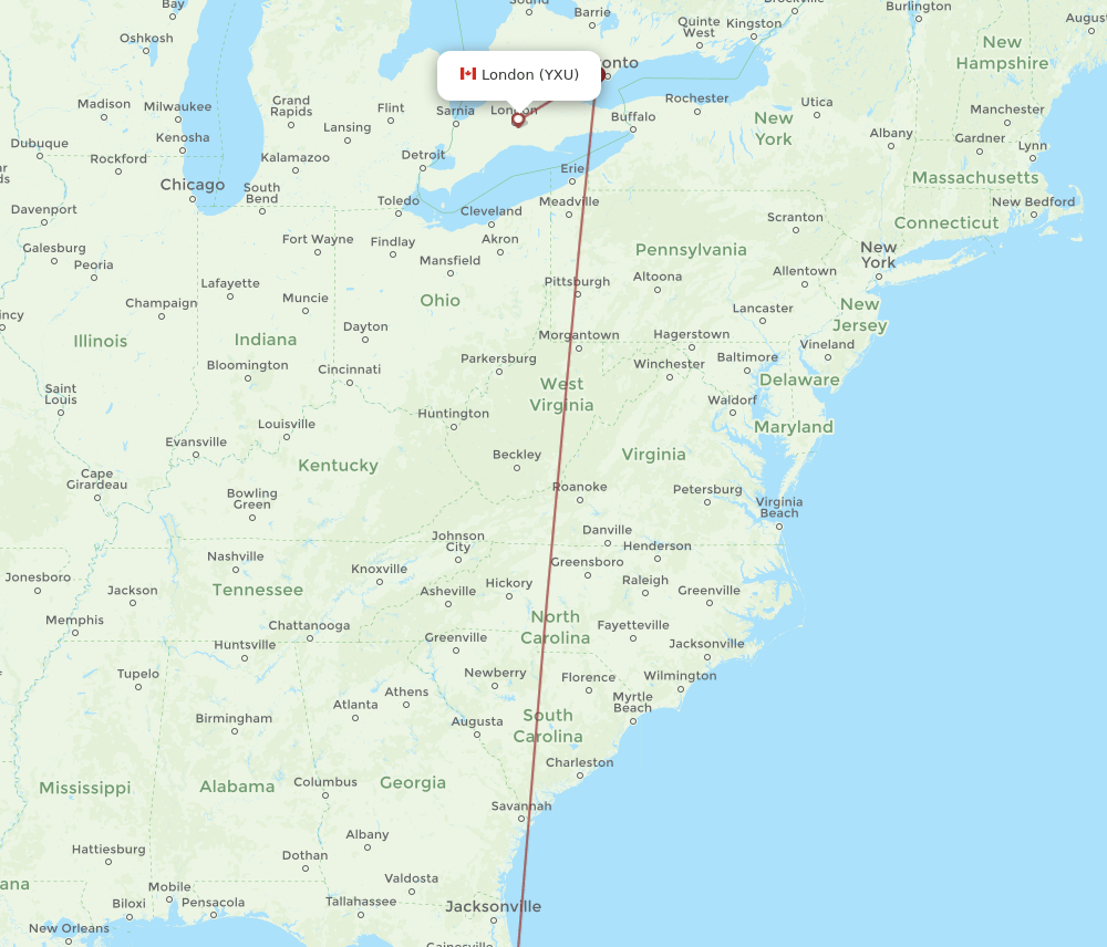 MCO-YXU flight routes