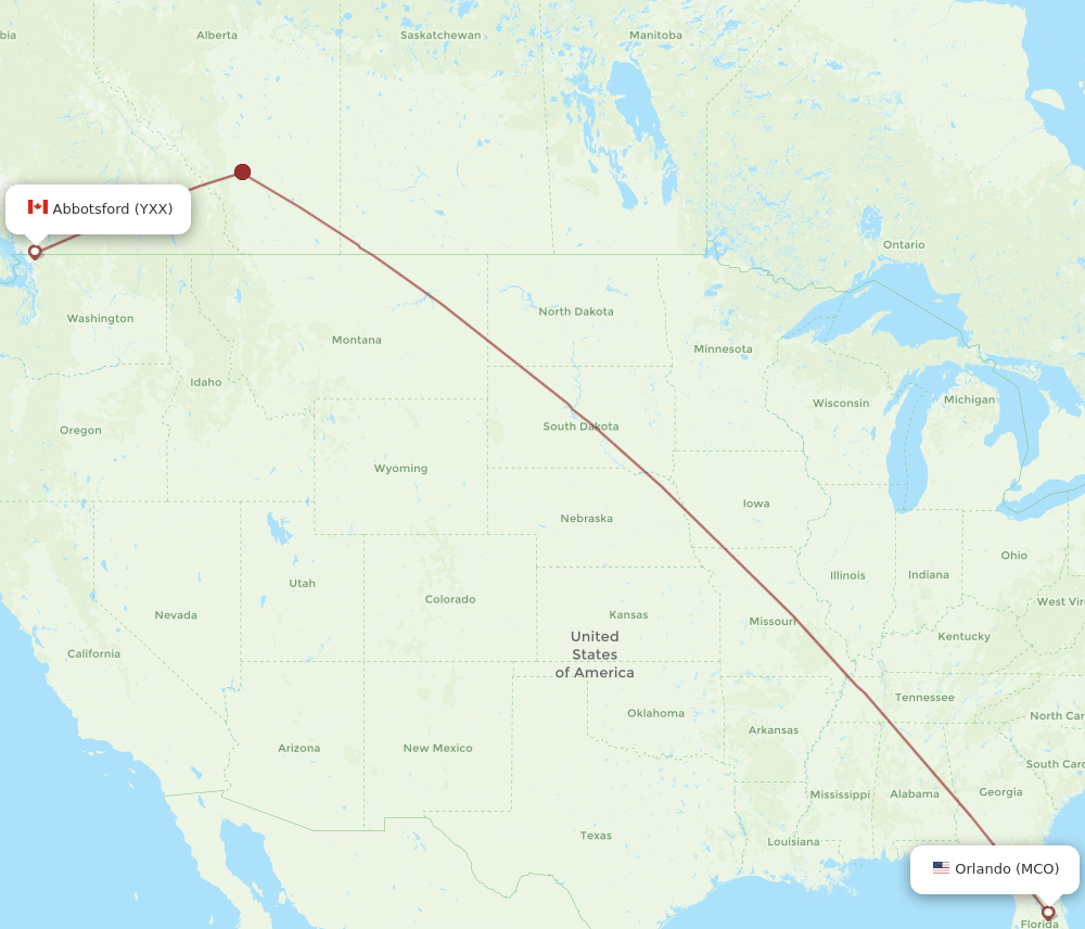 MCO-YXX flight routes