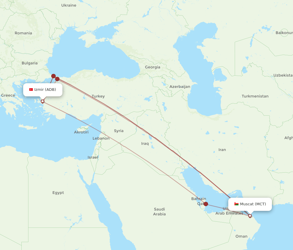 MCT-ADB flight routes