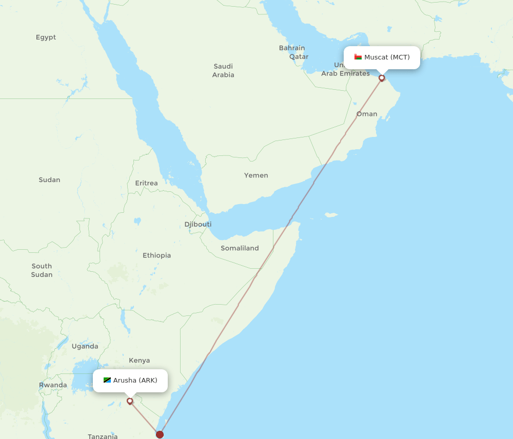 MCT-ARK flight routes