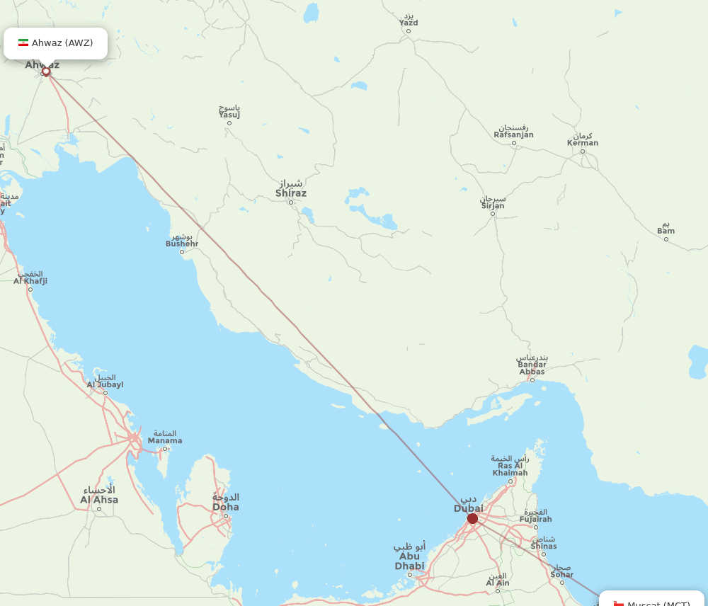 MCT-AWZ flight routes