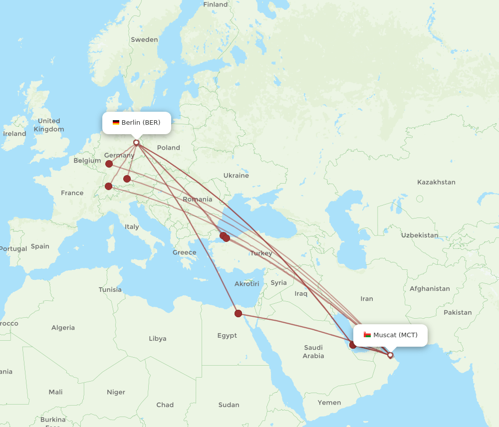 MCT-BER flight routes