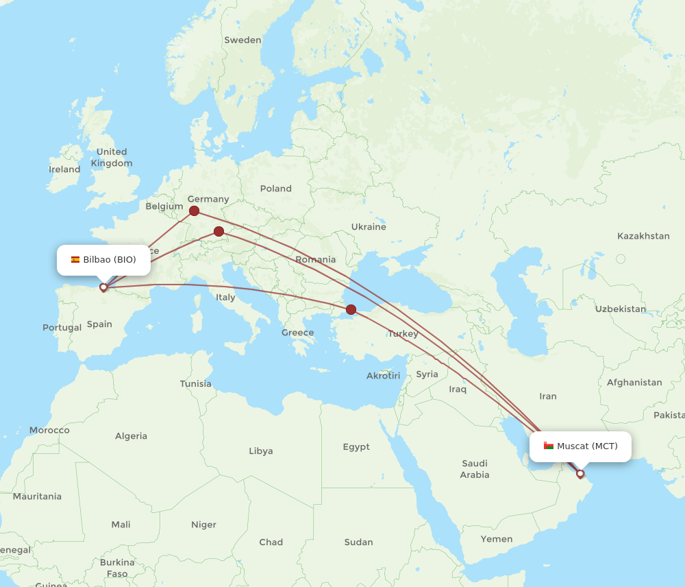 MCT-BIO flight routes