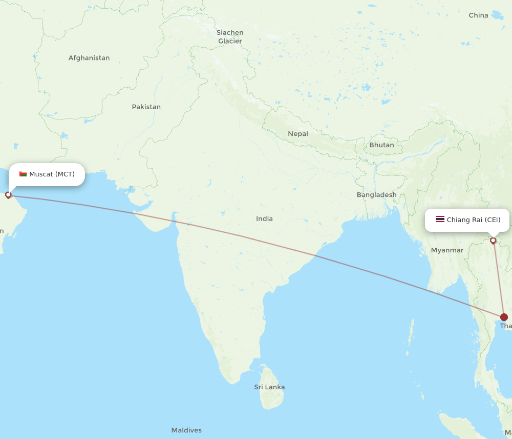 MCT-CEI flight routes