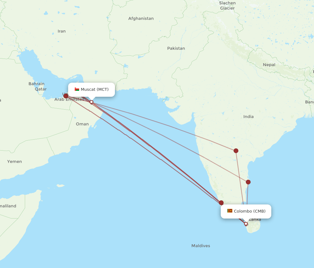 MCT-CMB flight routes