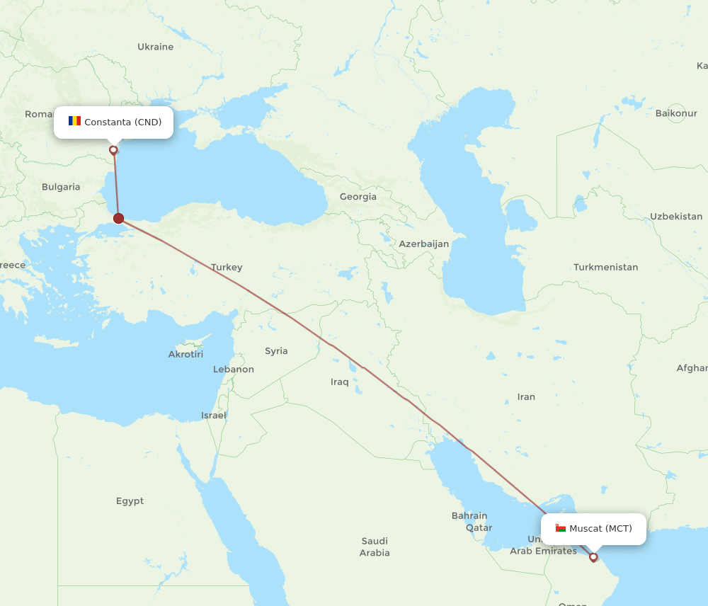 MCT-CND flight routes