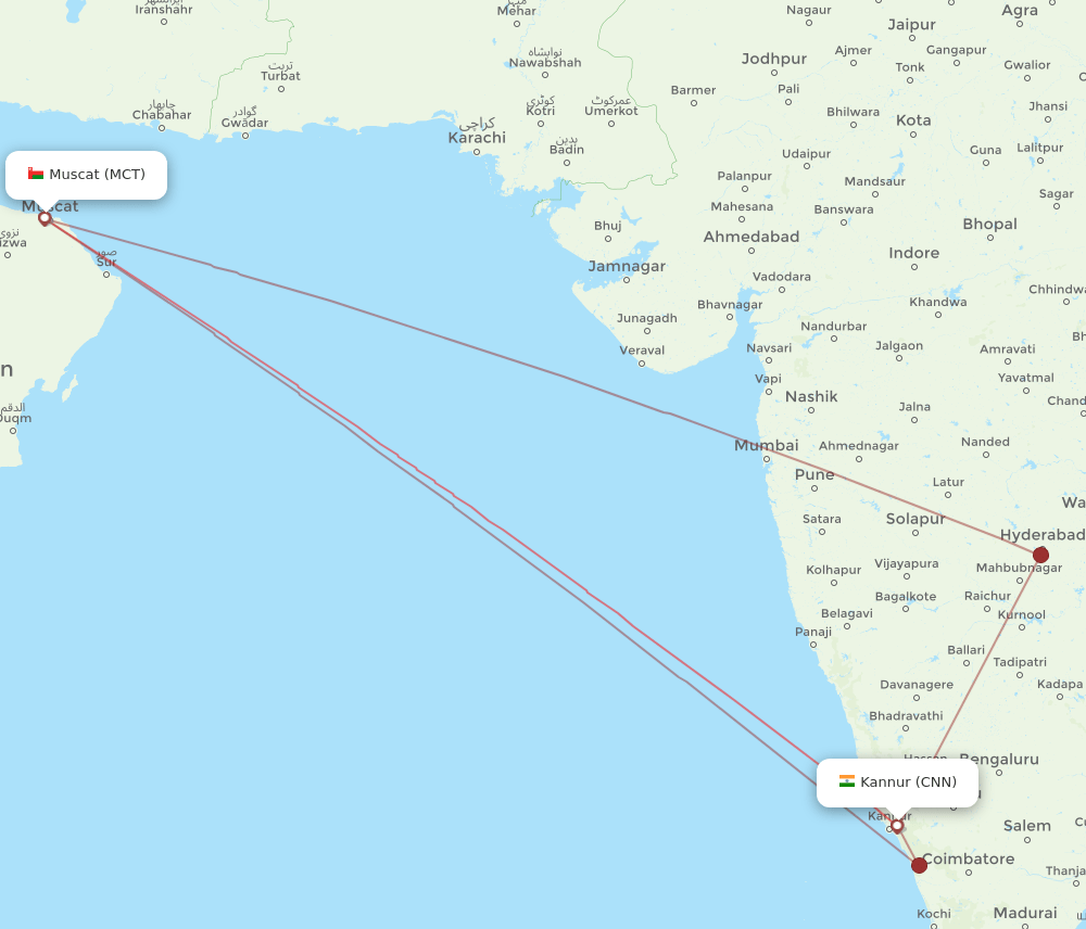 MCT-CNN flight routes
