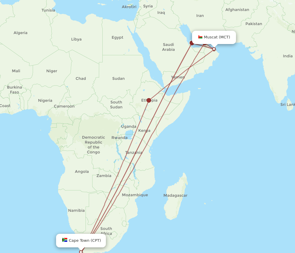 MCT-CPT flight routes