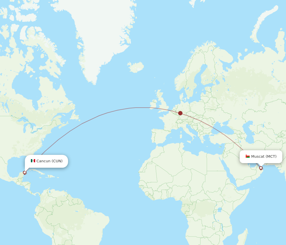 MCT-CUN flight routes