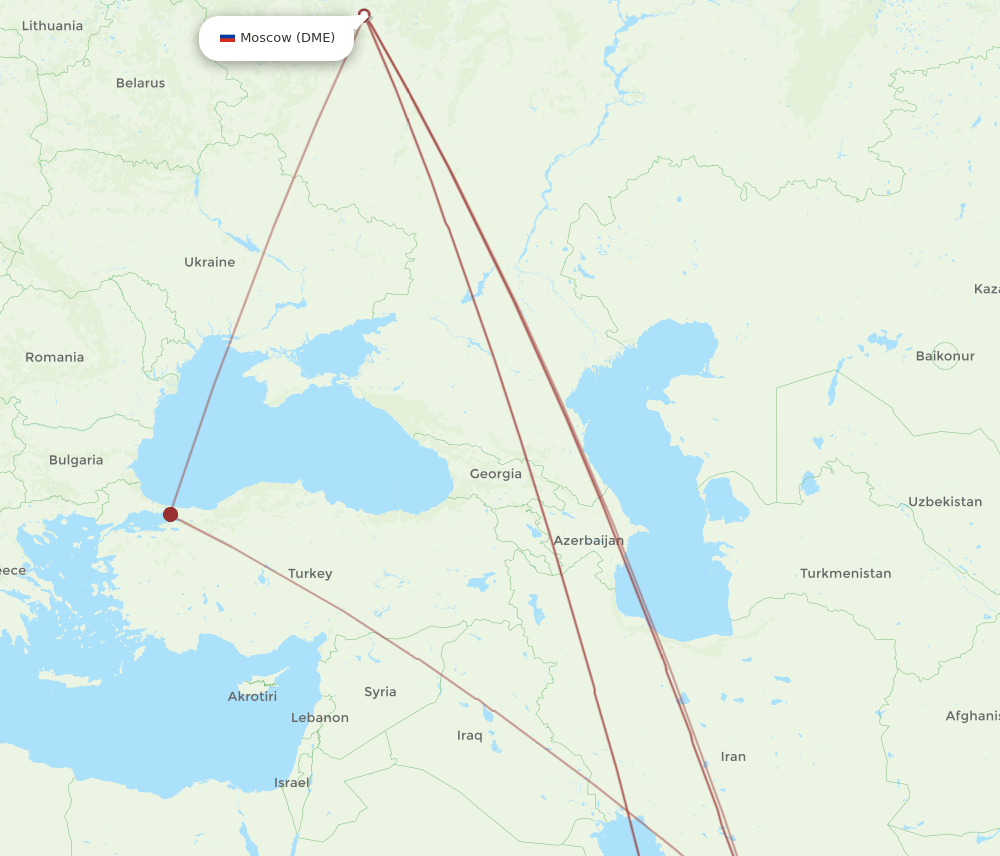 MCT-DME flight routes