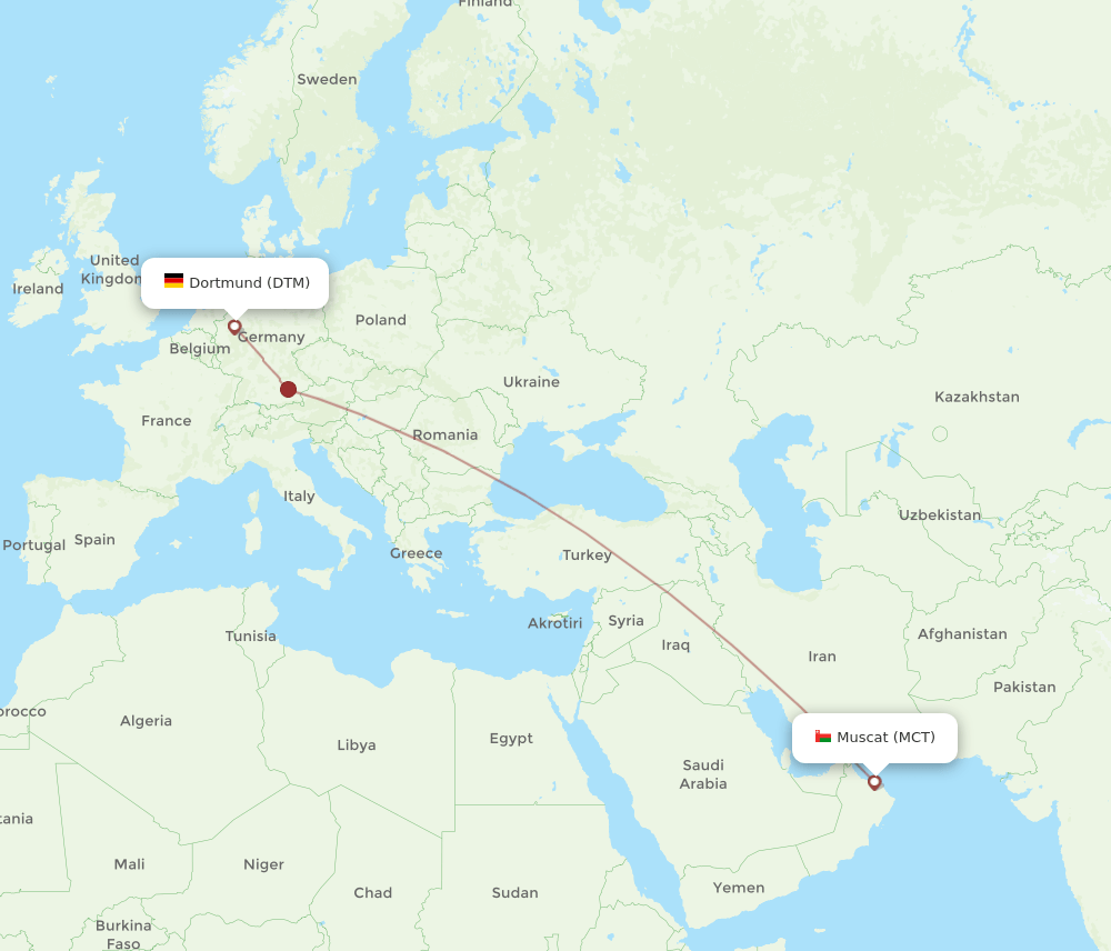 MCT-DTM flight routes