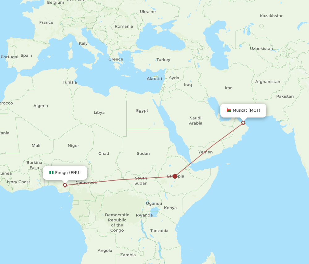MCT-ENU flight routes