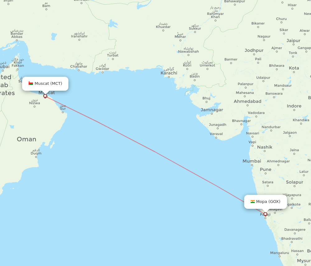 MCT-GOX flight routes