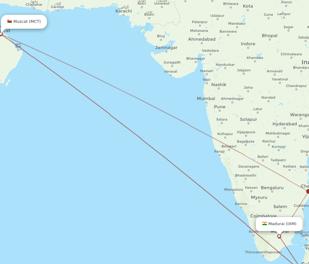 MCT-IXM flight routes