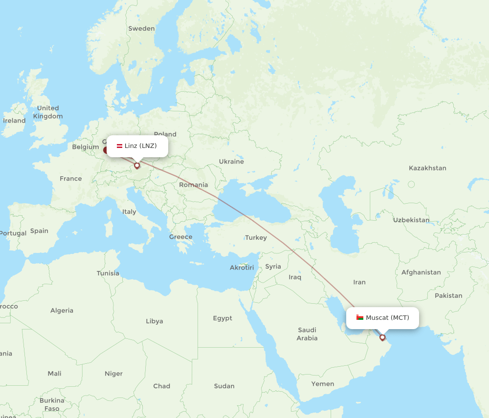 MCT-LNZ flight routes