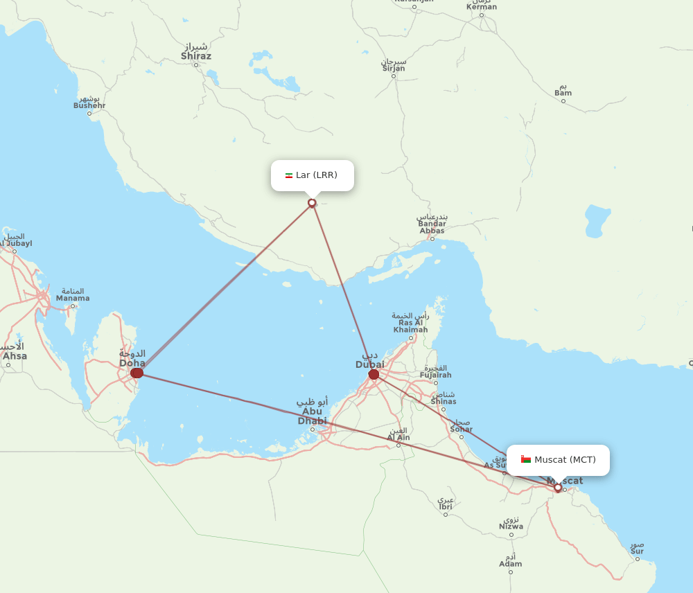 MCT-LRR flight routes