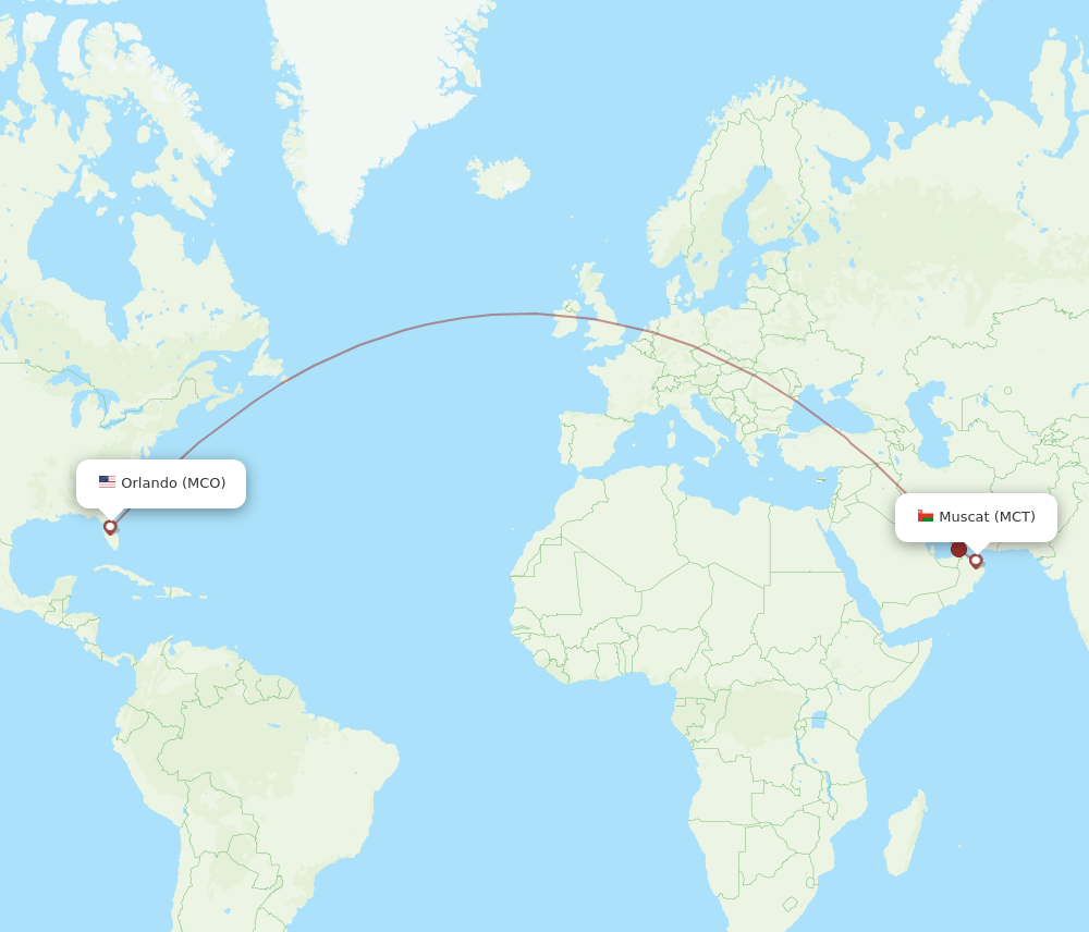 MCT-MCO flight routes