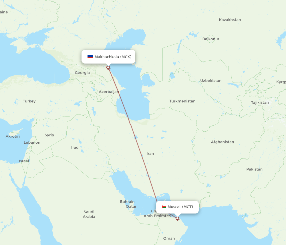 MCT-MCX flight routes