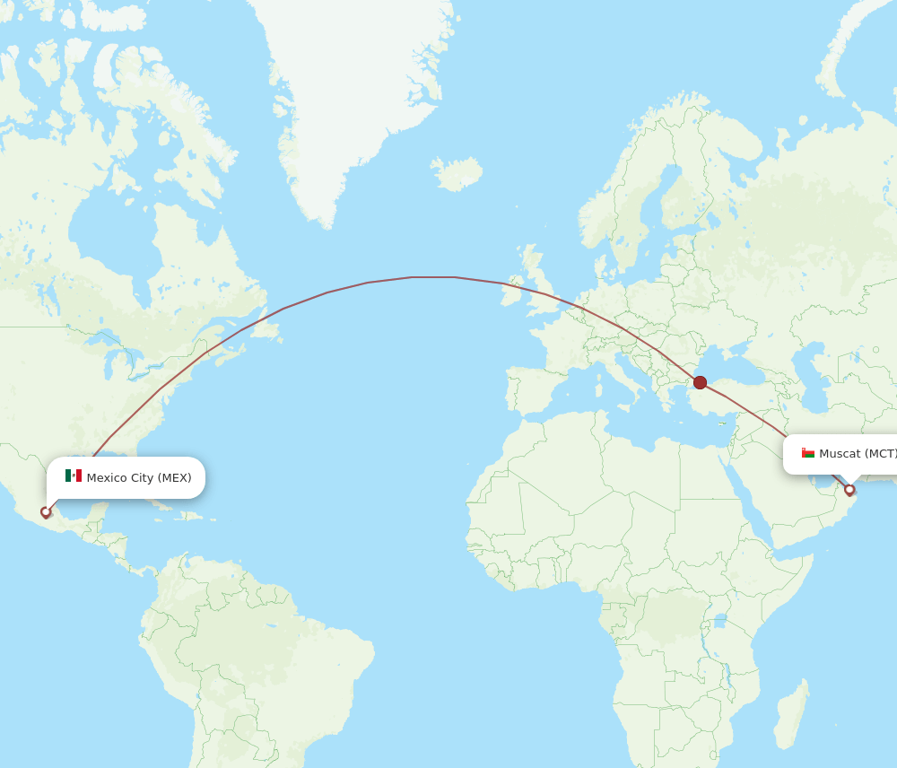 MCT-MEX flight routes