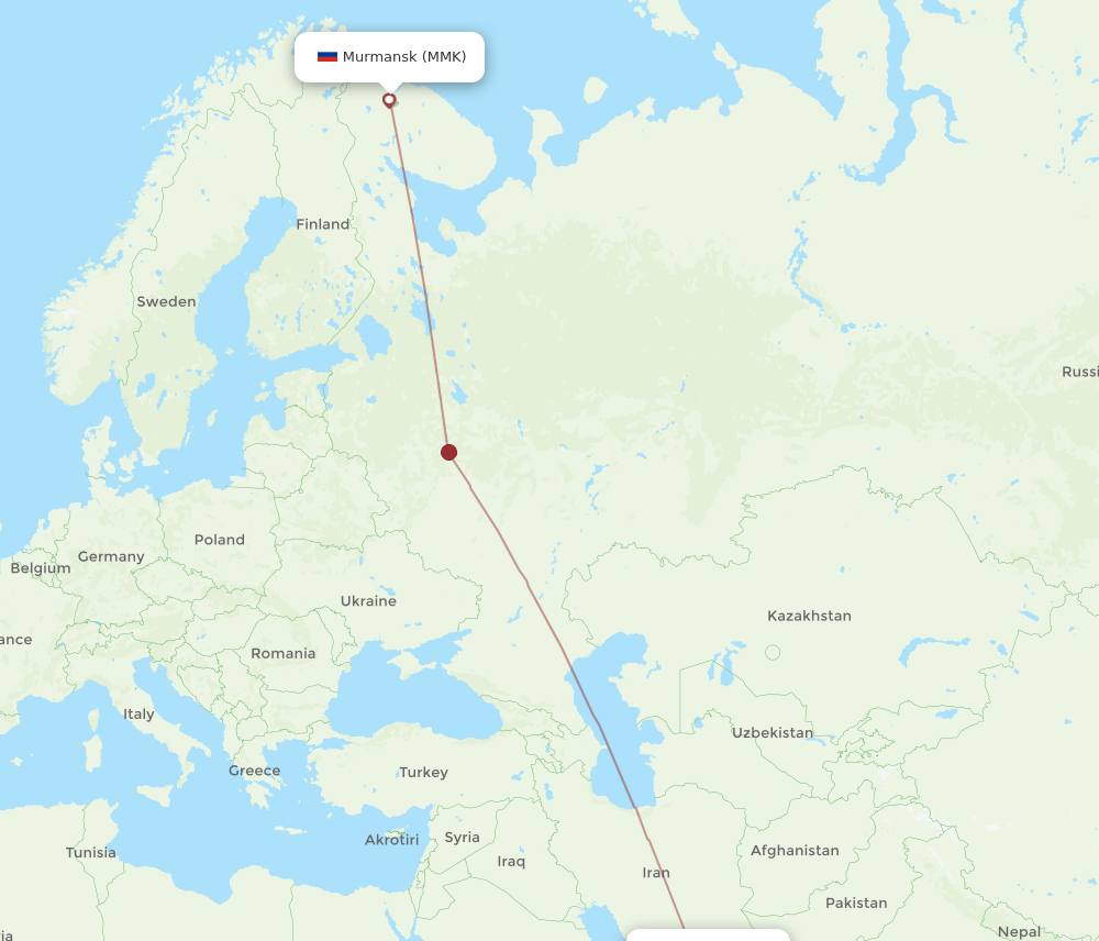 MCT-MMK flight routes