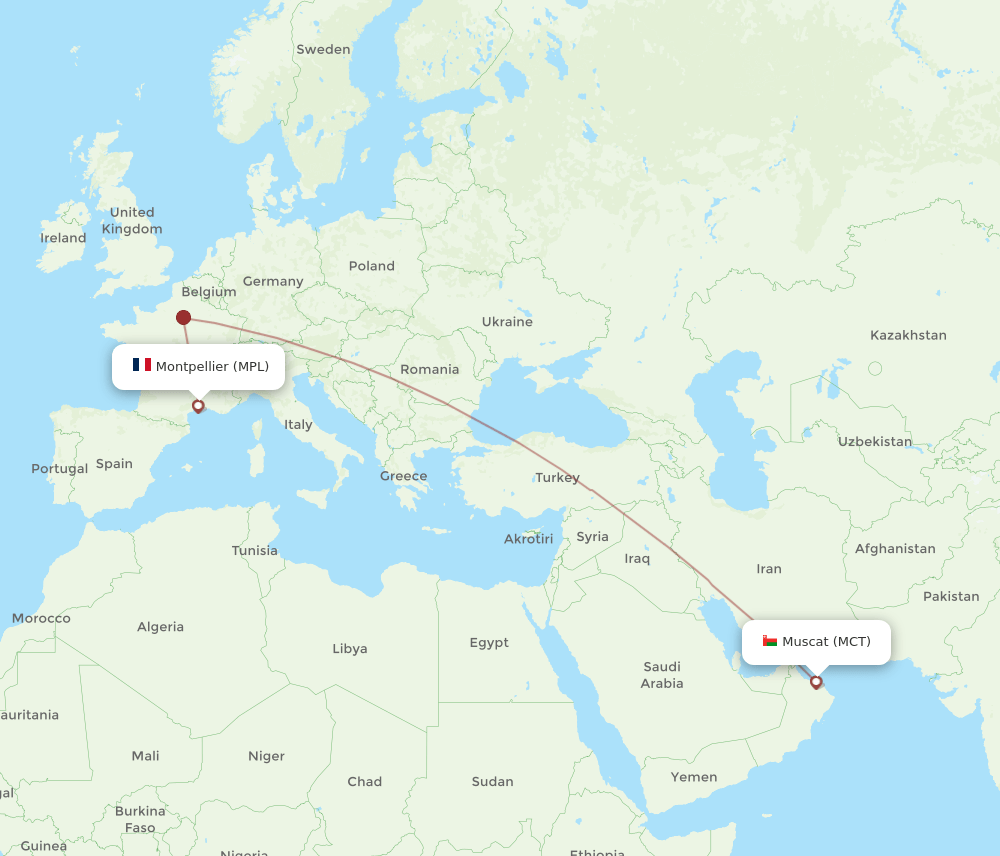 MCT-MPL flight routes