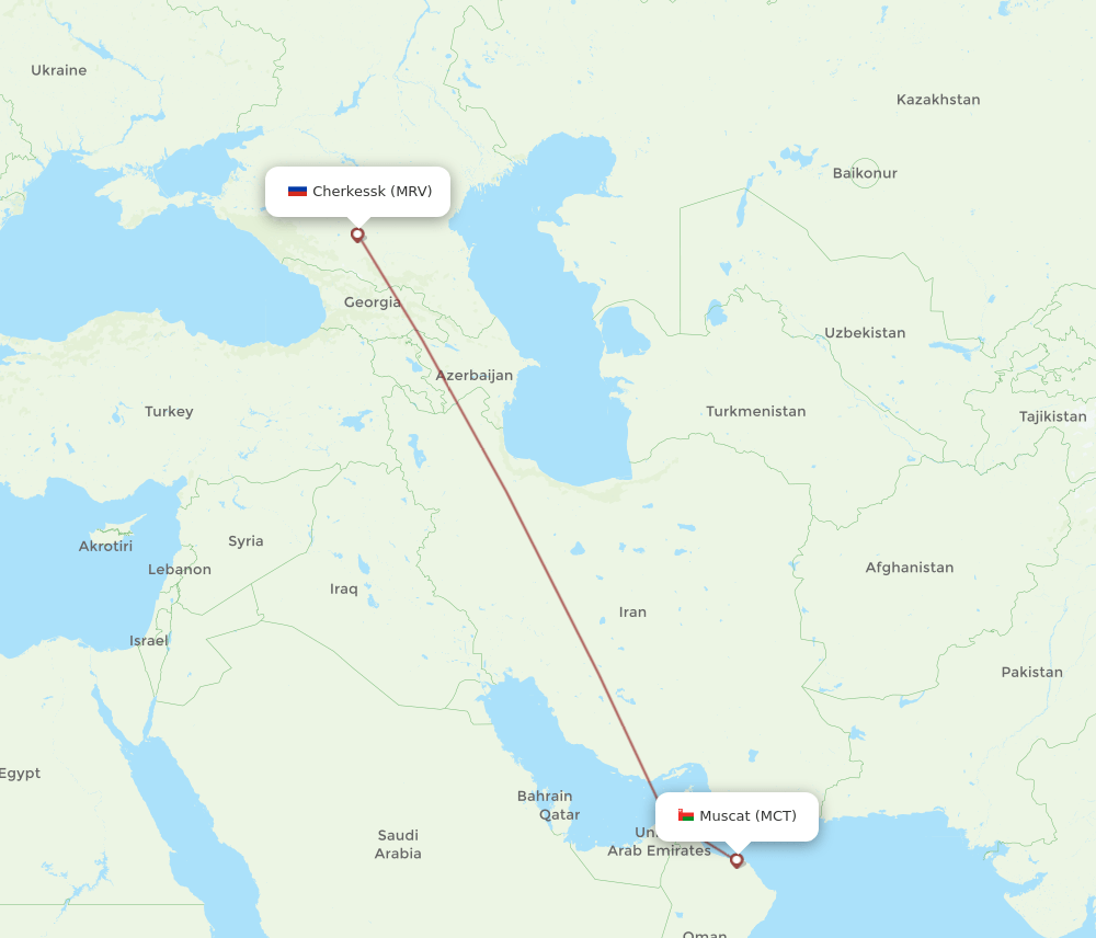 MCT-MRV flight routes