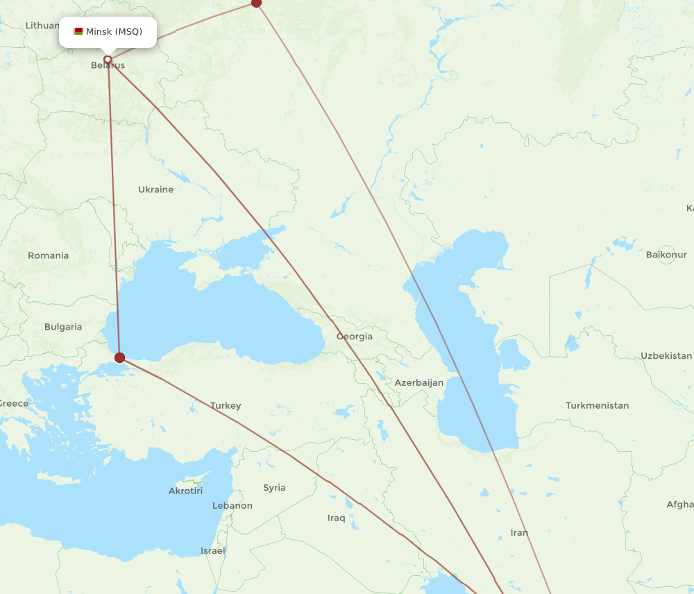 MCT-MSQ flight routes